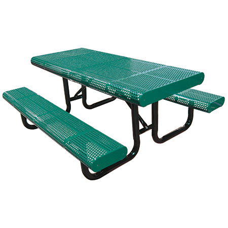 Radial Edge Perforated Rectangle Picnic Table